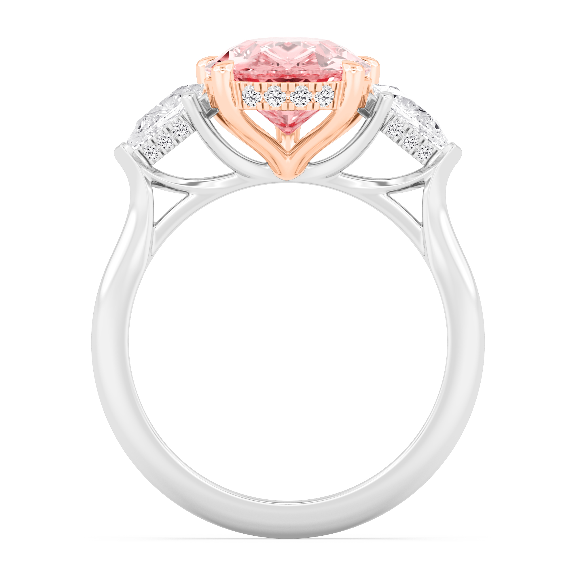 10K Rose & White Gold Diamond Engagement Ring