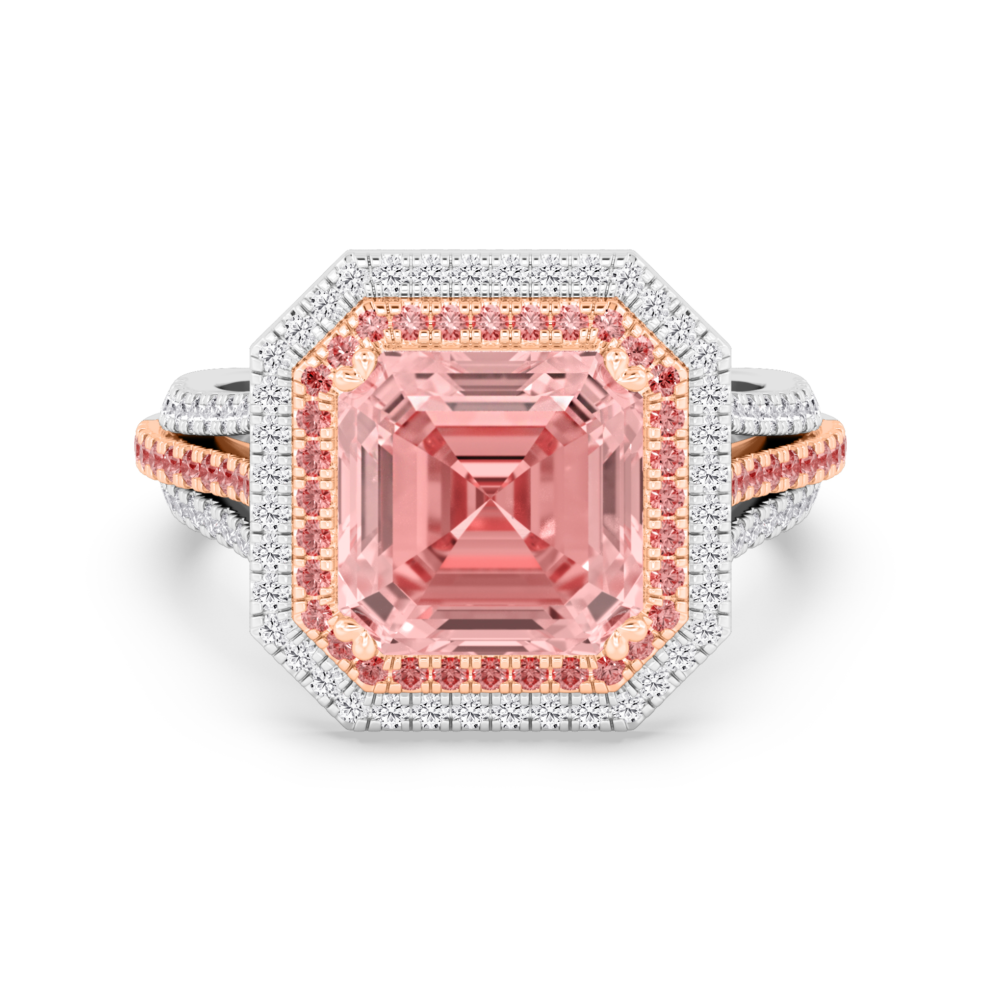 10K Rose & White Gold Diamond Engagement Ring