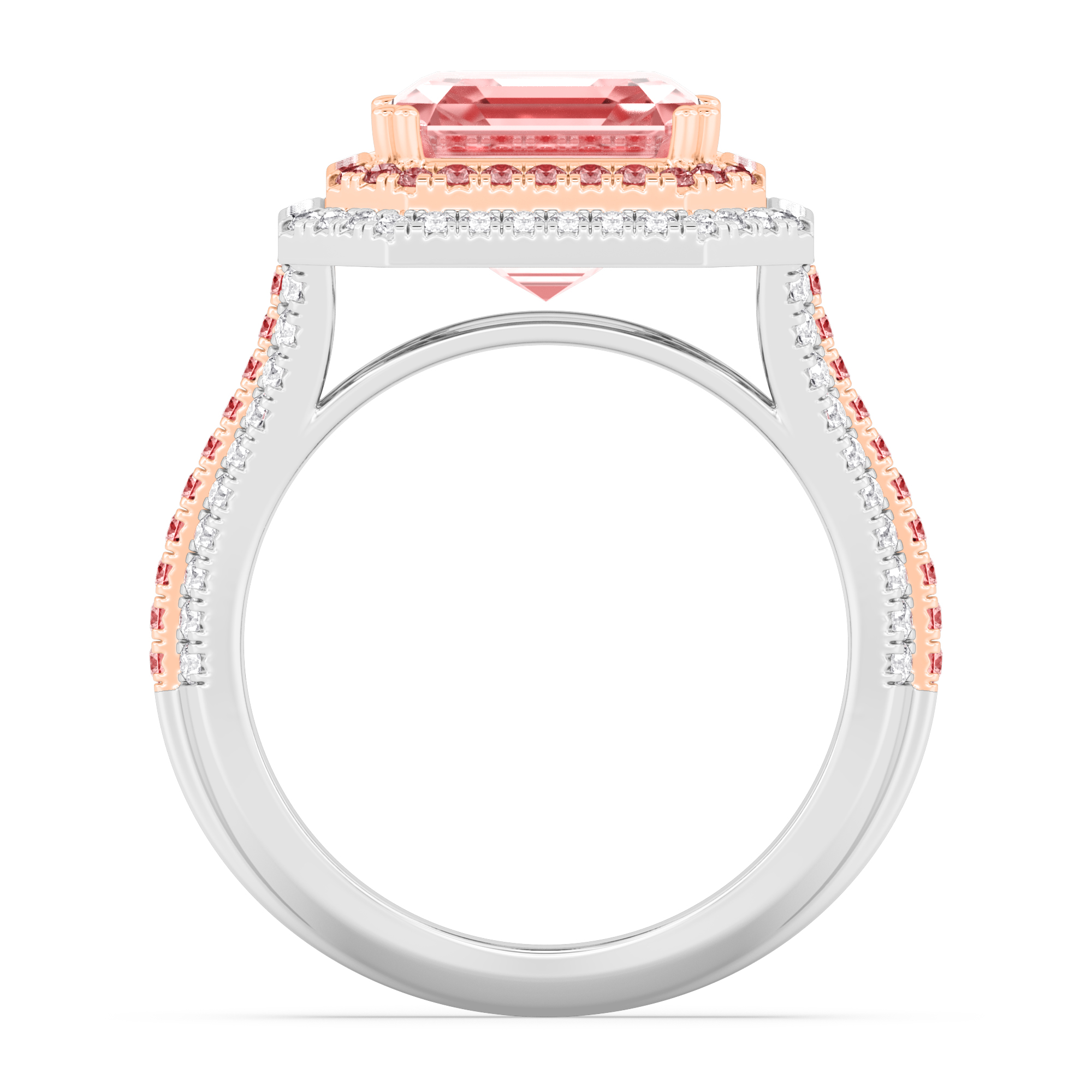 10K Rose & White Gold Diamond Engagement Ring