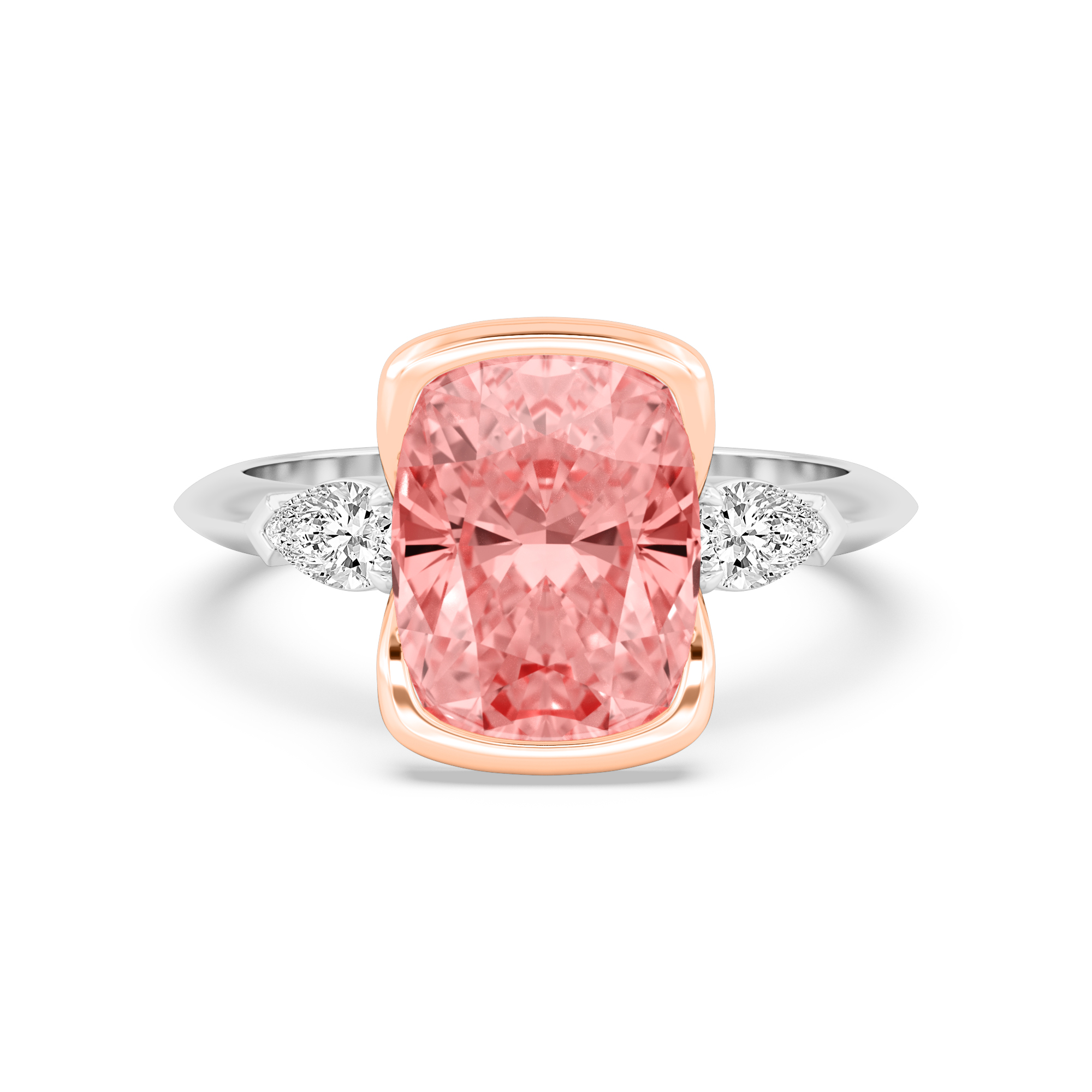 10K Rose & White Gold Diamond Engagement Ring