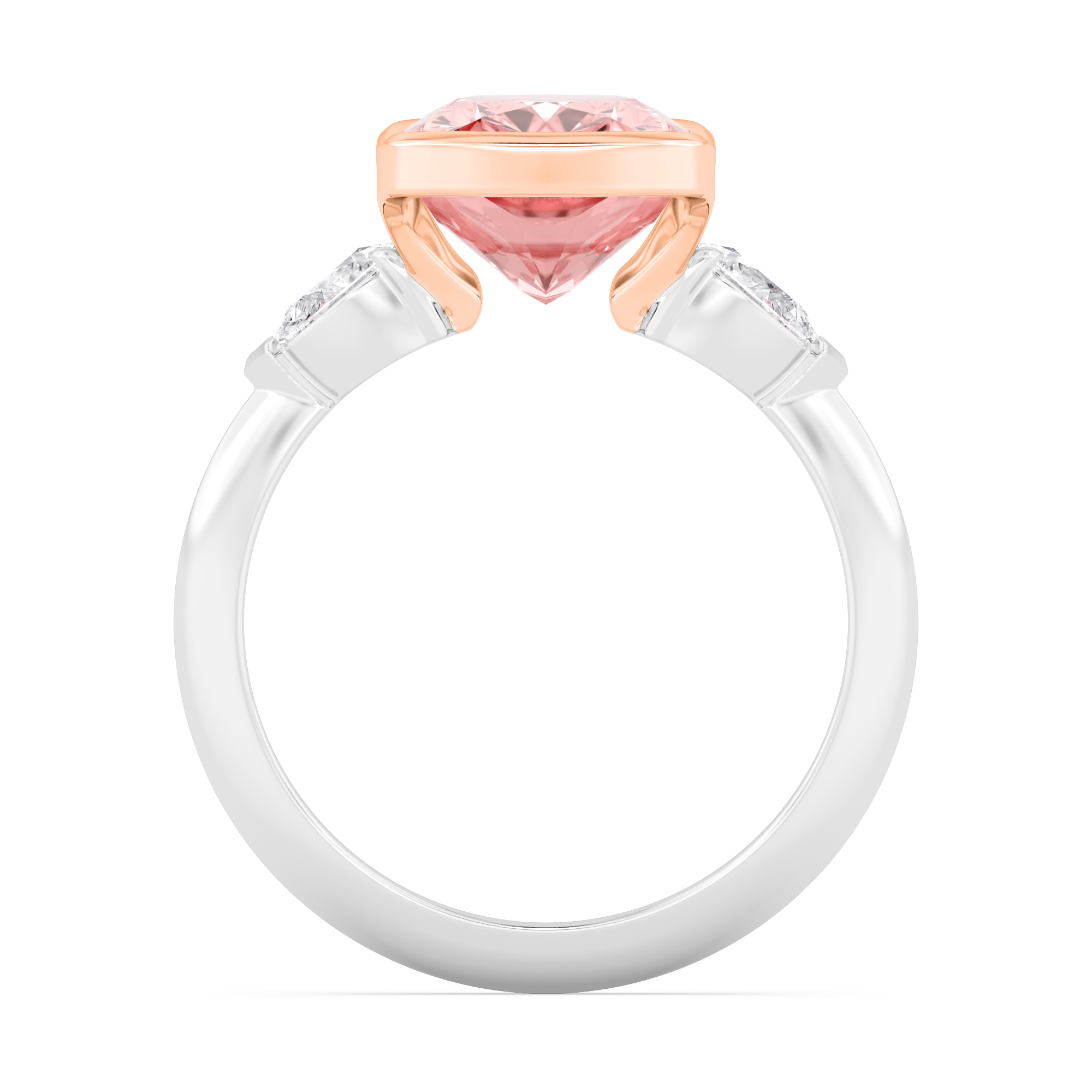 10K Rose & White Gold Diamond Engagement Ring