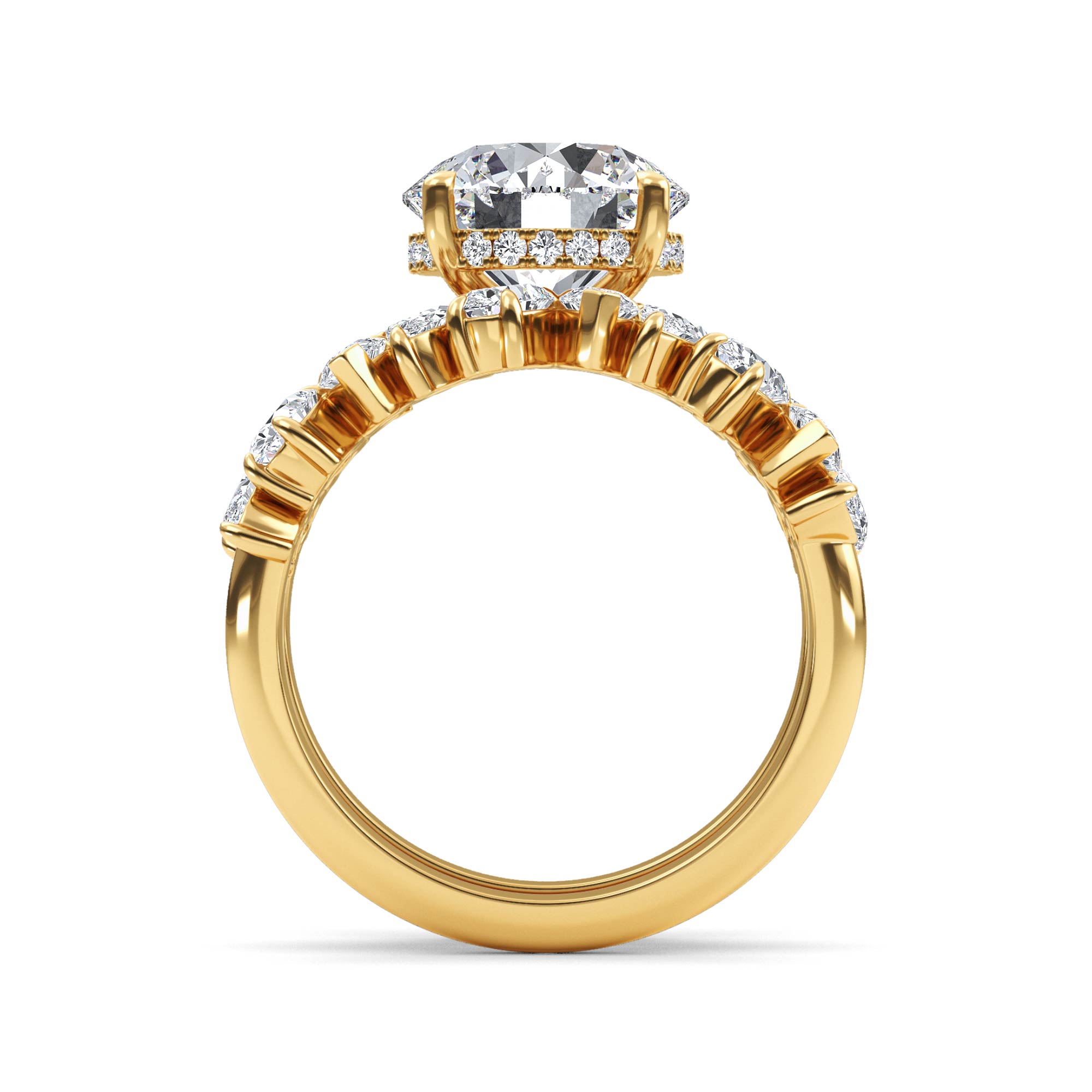 14K Yellow Gold Diamond Engagement Ring