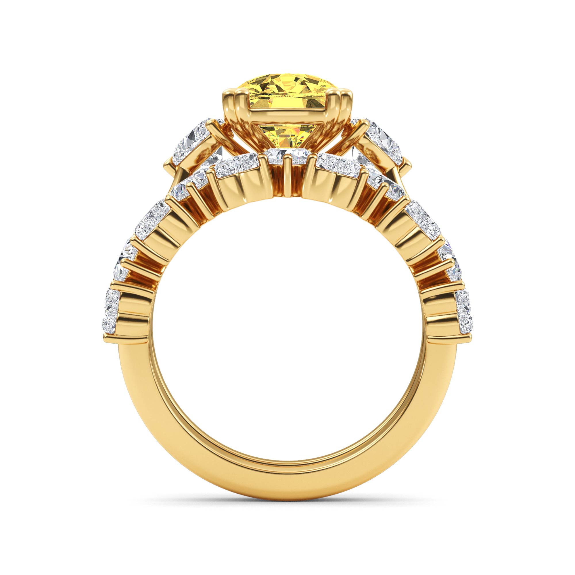 14K Yellow Gold Diamond Engagement Ring