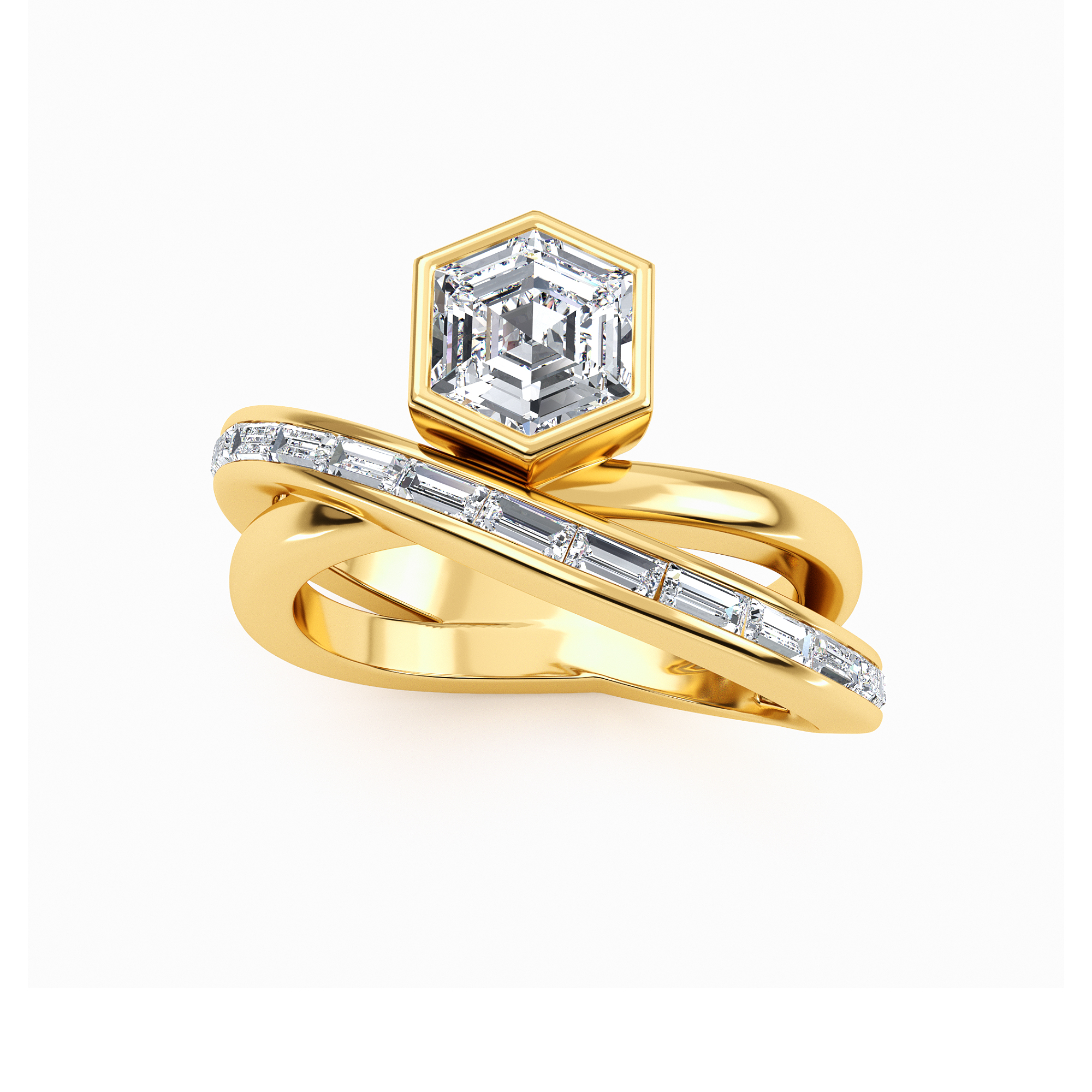 14K Yellow Gold Diamond Engagement Ring