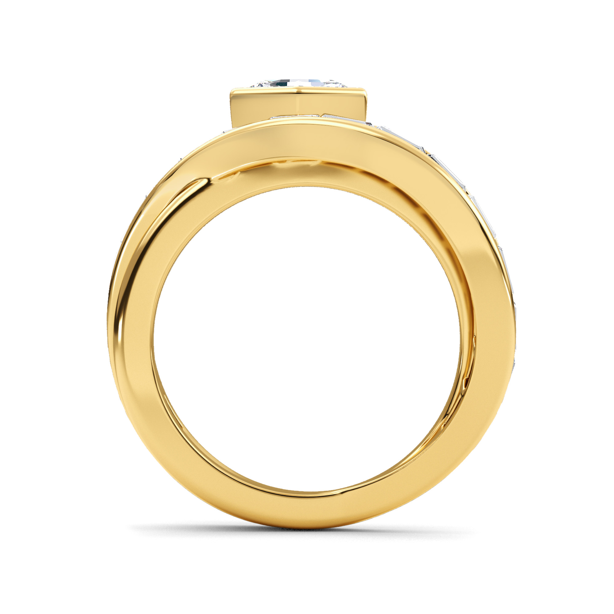 14K Yellow Gold Diamond Engagement Ring