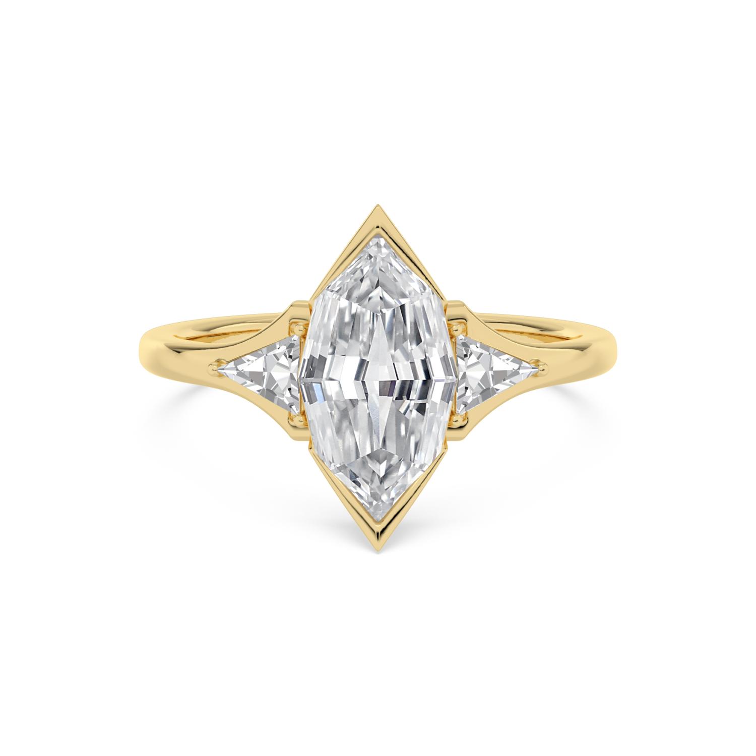 14K Yellow Gold Diamond Engagement Rings