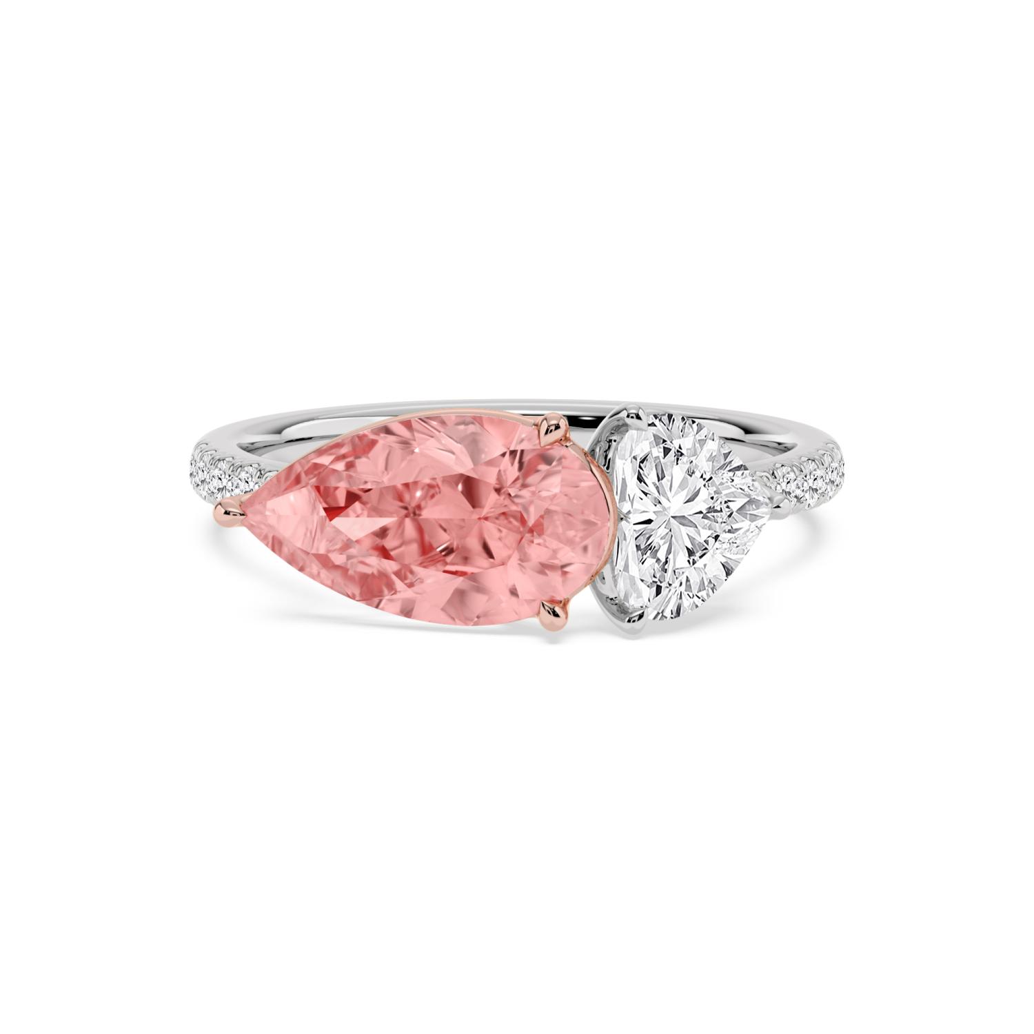 10K Rose & White Gold Diamond Ring _P