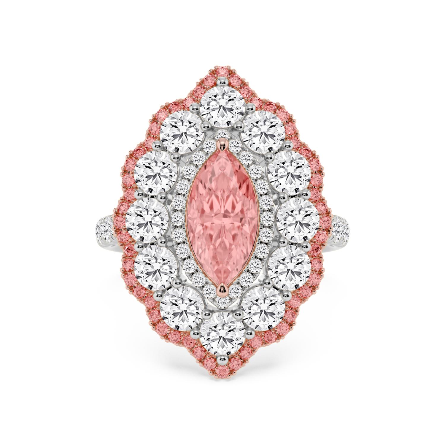 10K Rose & White Gold Diamond Ring _P