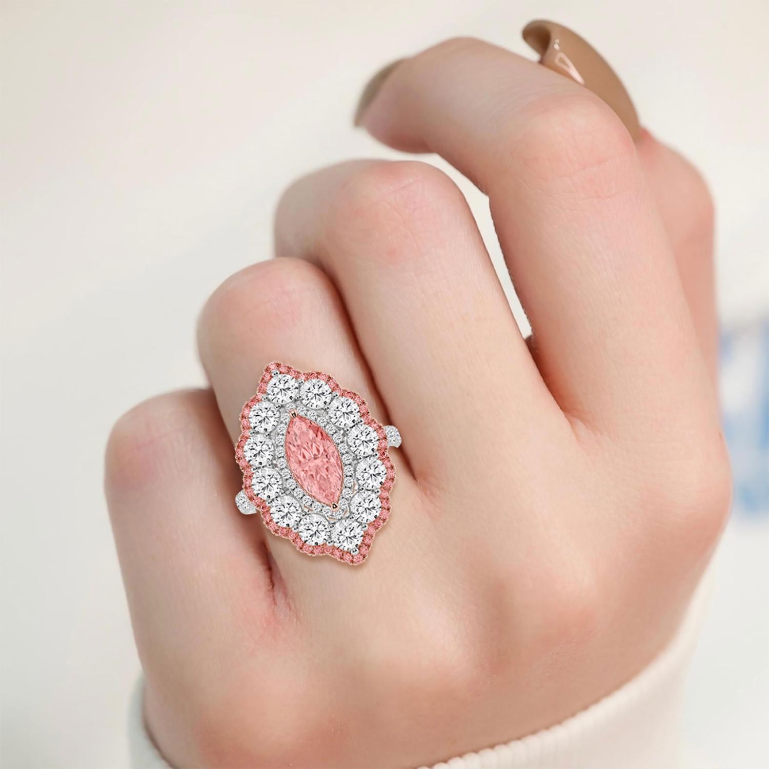 10K Rose & White Gold Diamond Ring _P